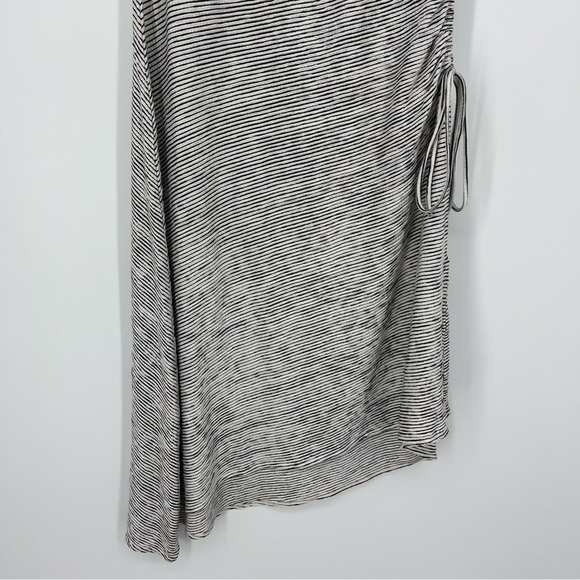 NWT Max Studio White Black Stripes Classic Asymmetrical Dress Short Sleeve Large - Picture 6 of 10